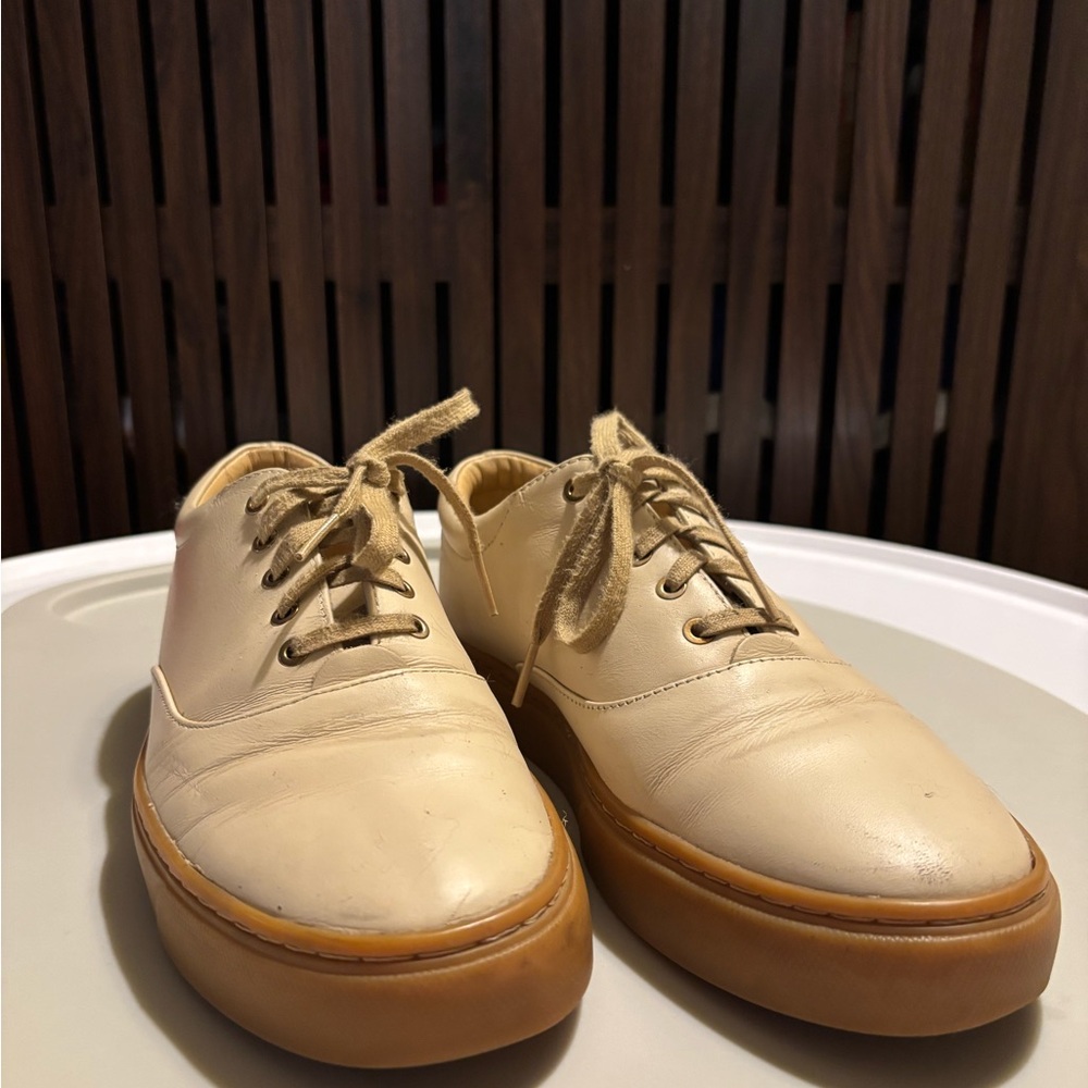 Nisolo Everyday Leather Sneaker, Bone/Gum, 8.5